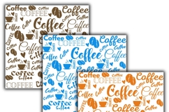 coffee digital papers, Coffee pattern, Coffee background Product Image 3