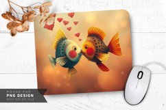 Heart Bubble Fish Mouse Pad PNG Design Product Image 1