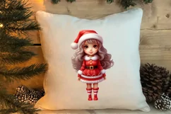 Christmas Cute Girl Sublimation Clipart, Christmas Cute Product Image 4
