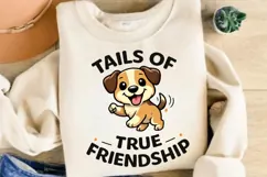 Tails of True Friendship Funny Dog Lover Shirt Design Product Image 4