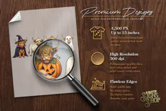 Halloween Highland Cow PNG DTF Cute Spooky Cow Design Product Image 4