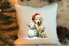 Pets Love Christmas Watercolor Clipart, Christmas PNG Product Image 4