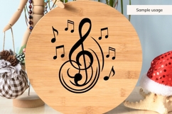 Hand Drawn Treble Clef With Music Notes SVG Product Image 4