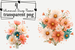 Whimsical Daisy Flower Clipart Watercolor png Product Image 1