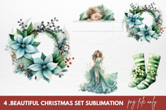 Watercolor Beautiful Christmas Clipart Sublimation Product Image 1