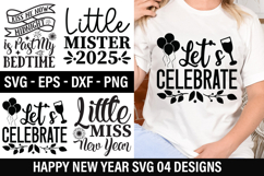 Happy New Year SVG Design - little miss new year Product Image 1
