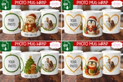 BUNDLE Christmas photo mug wrap PNG, Cute gingerbread man Product Image 4