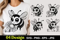 Cute Bumble Bee SVG PNG Product Image 1
