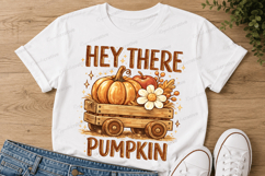 Hey There Pumpkin SVG PNG Vintage Fall Pumpkin Wagon Autumn Product Image 4