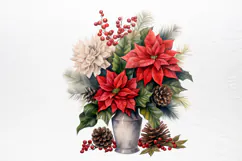 Christmas Flower Bouquet Clipart PNG Product Image 4
