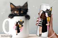 Graduation Sticker PNG Black Gold Balloon Grad Brunette Girl Product Image 5