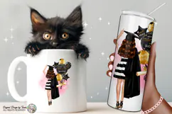 Graduation Sticker PNG Black Gold Balloon Grad Brunette Girl Product Image 5