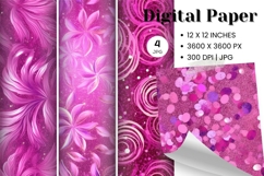 Pink Abstract Wave Background Digital Paper Wallpaper_1 Product Image 1