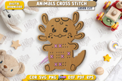 Animals Cross Stitch Laser Cut Bundle, Montessori Lacing SVG Product Image 6