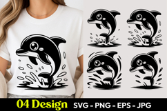 Jumping Dolphin SVG PNG Product Image 1