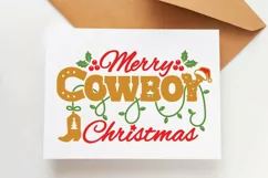 Cowboy Merry Christmas SVG Cut file Country Printable SVG Product Image 8