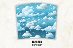 Snowy Clouds Tumbler Wrap | Winter Tumbler Wrap Product Image 4
