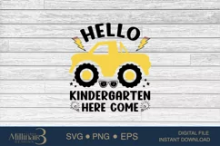 Hello Kindergarten Here Come SVG PNG |Truck SVG Product Image 4