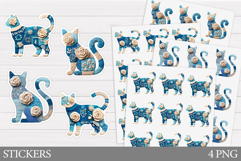 Crochet Cat Sticker Design. Cat Sticker Printable Product Image 1