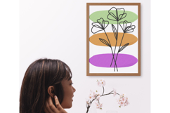 Modern Abstract Floral Line Art Embroidery Design Product Image 4