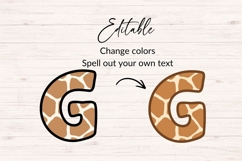 Giraffe Print Alphabet SVG | Animal Letters Product Image 4