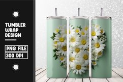 Heart flower Tumbler Wrap | Sublimation | 20 oz Skinny Product Image 1