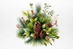 Winter Christmas Greenery Clipart PNG Product Image 4