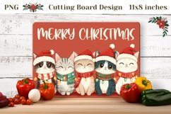 Christmas Cats Cutting Board, Merry Christmas Cutting Board Product Image 1