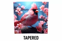 3D Pink Cardinal Bird Tumbler Sublimation Wrap | 3D Tumbler Product Image 3