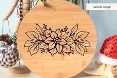 Hand Drawn Christmas Poinsettia Floral Arrangement SVG Product Image 4