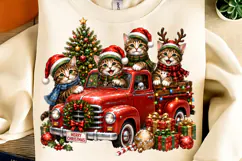 Christmas Cats PNG, Funny Christmas Sublimation, Xmas PNG Product Image 5