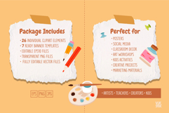 Art Supplies Clipart Bundle | Artist Toolkit Product Image 4