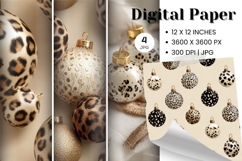 Christmas Ornament Pattern Background Digital Paper_1 Product Image 1