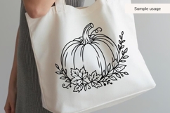 Hand Drawn Pumpkin SVG With Autumn Leaves Product Image 4
