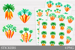 Carrot Sticker Design. Floral Sticker Printable Product Image 1
