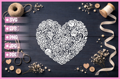 Paper Cut Floral Heart , Paper Cut Heart SVG Product Image 1