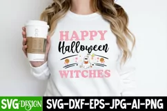 Happy Halloween Witches SVG Cut File,Happy Halloween Witches Product Image 1