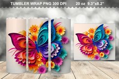 Colorful 3D Rainbow Butterfly Tumbler Design Product Image 1