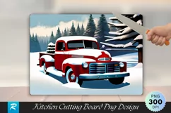 Vintage Farm Truck by Snowy Tree Lot Wreath Cutting Board Product Image 1