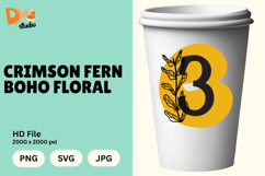 Crimson Fern Boho Floral Monogram Product Image 1
