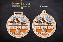 Dog Sledding Sport Medal SVG laser cut files for Glowforge Product Image 3