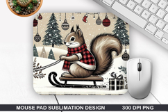 Squirrel Mouse Pad Sublimation, Christmas Mouse Pad PNG Product Image 1