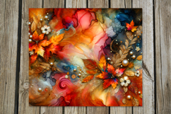 Abstract Autumn | 4 fall Skinny Tumbler Sublimation designs Product Image 4
