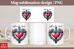 Faith Cross Mug sublimation Christian mug Religious mug Product Image 1