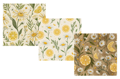 Lemon Daisy Shabby Digital Paper, Seamless Pattern Product Image 4