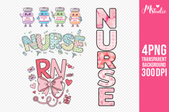 Nurse Typography Valentine PNG Sublimation Product Image 1