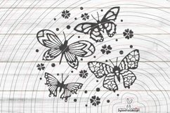 4 deco butterflies Cutting file SVG DXF Product Image 1