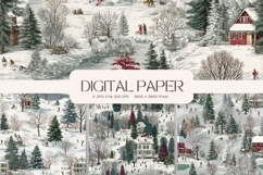 Christmas House Background Seamless Pattern Gift Wrap_51 Product Image 1