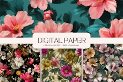 Flower Pattern Background Wallpaper Digital Paper Wrap_17 Product Image 1