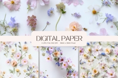 Flower Pattern Background Wallpaper Digital Paper Wrap_8 Product Image 1